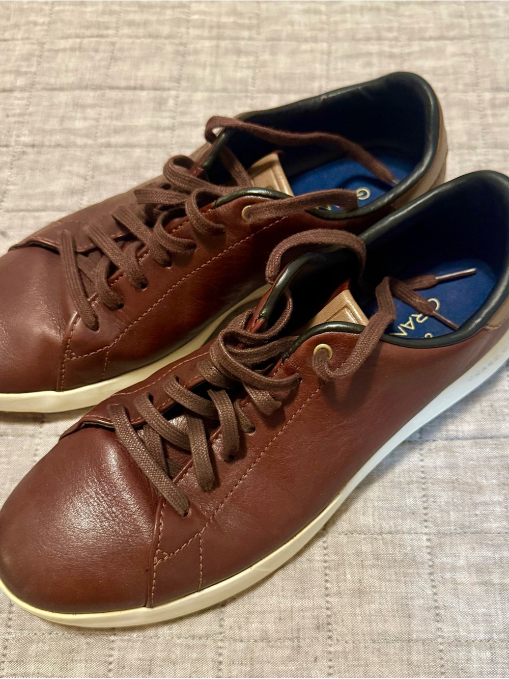 Cole Haan Brown Leather Oxfords with Cream Sole